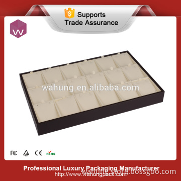 High quality Durable Brown Leather Wooden jewelry display tray